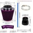 thumbnail image 3 of 3'' Cold Air Intake Kit Aluminum Automotive Cold Air Intake Pipe Filter Induction Flow Hose Pipe Kit, Purple, 3 of 18