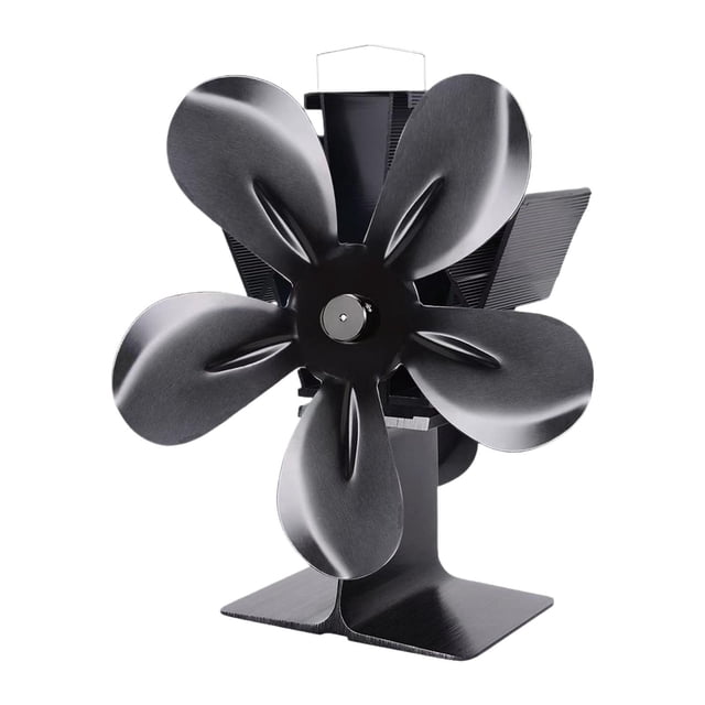 Estufa de leña con ventilador BLESIY ventilador silencioso eficiente multiusos 5 aspas Aleación de aluminio