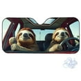 thumbnail image 2 of FORUDESIGNS Sloth Print Car Windshield Sun Shade Portable Sunshade for Car Front Window Blocks Heat and Sun, Windshield Dash Protector Fit for SUV Van Truck, 2 of 7