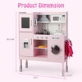 thumbnail image 3 of Costway Kids Pretend Kitchen Play Set Toddler Toy Wooden Chef Height Adjustable with Sounds, 3 of 10