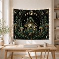 thumbnail image 5 of Armchair Bookshelf Cat with Mushroom House Spotted, Cozy Dark Academia for Book Lovers, Aesthetic Wall Decor, Mother'S Day Gift, Tapestry Wall Hanging for Dorm and Living Room, 5 of 7