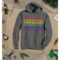 thumbnail image 3 of S4E Men's Love is Love Rainbow Gay Pride Hoodie Sweatshirts Large Charcoal, 3 of 4