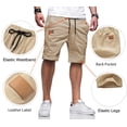 thumbnail image 3 of Shorts JMIERR XL de algodón elástico con cordón, caqui, 8", 3 of 8