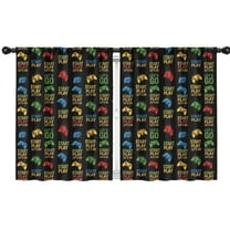 Blackout Kids Curtains,Colorful Games Symbol Black Pattern Childrens Insulated Curtains Set Of 2,Bedroom Essentials,Toddler Room Decor 42"x54"