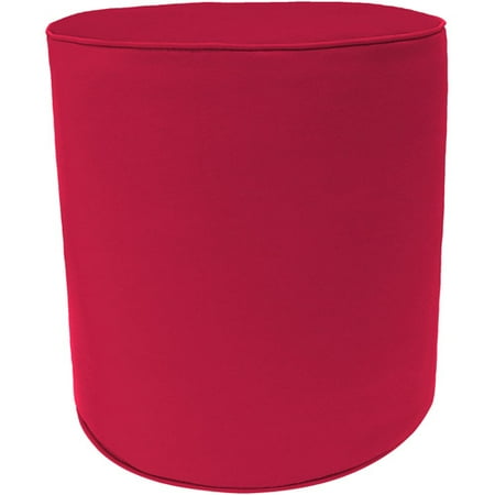 Jordan Manufacturing Round Outdoor Patio Pouf Ottoman, Pompeii Red