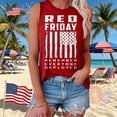 thumbnail image 2 of Wang6 Women's Loose Fit Plus Size Tank Tops Casual Sleeveless Red Friday Letter Printed T Shirts Summer Basic Going out Tops Graphic Tees 0505liRed2 XXL, 2 of 4