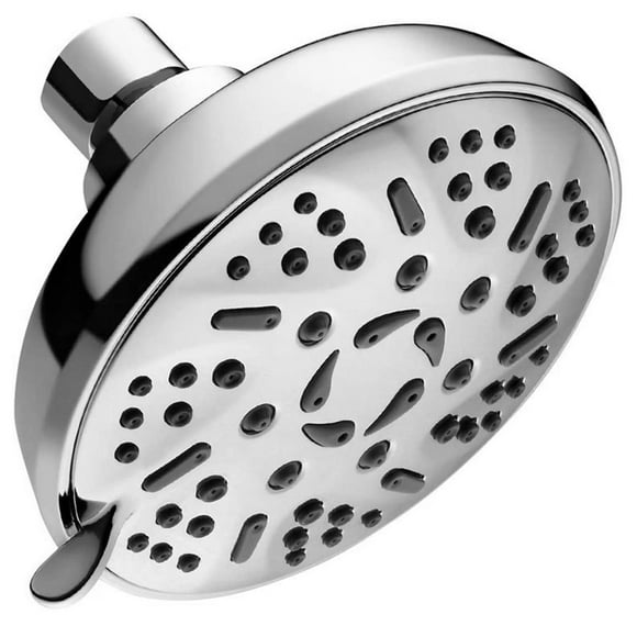 Zootealy 9 Settings Rain Showerhead 4.5 Inch High Pressure Shower Head Adjustable Bathroom Shower Head Spray Showerhead Anti-clog Polished Chrome Bath Rain Shower Head Replacement