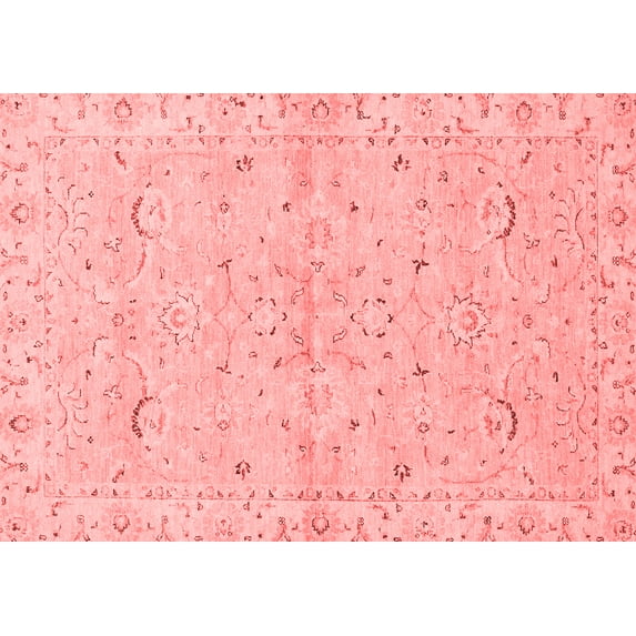Ahgly Company Machine Washable Indoor Rectangle Oriental Red Traditional Area Rugs, 5' x 7'