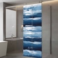 thumbnail image 4 of Navy Blue Ombre Window Privacy Film, Modern Oil Painting Waves Abstract Static Cling UV Sun Blocking Tint Film Heat Control Windows Films for Bedroom Bathroom, Window Stickers 23.6"x59", 4 of 8