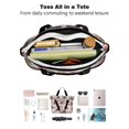 thumbnail image 4 of Tote Bag for Women - Yorkie and Floral Shoulder Bag - Large Utility Work Duffle Bag with Zipper Handbag for Travel, Work, Sprots, 4 of 5