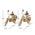 thumbnail image 4 of 11"W, 9"H Gold Metal Bike Sculpture with Wood Accents, by DecMode (2 Count), 4 of 10