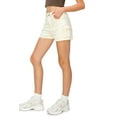 thumbnail image 2 of Cali1850 Women's Comfortable High Rise Contrast Stitch Cargo Shorts With Pockets And Belt Loops, 2 of 7