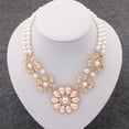 thumbnail image 4 of Limei 1 Pack Double-Layer Flower Pendant Faux Pearl Elegant Chain Necklace, 4 of 7