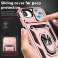 thumbnail image 5 of KOMI Compatible with iPhone 16e Back Case with TPU Bumper 360 Degrees Metal Ring Stand Heavy Duty Military Grade Protection Hybrid Shockproof Case for iPhone 16e 6.1'' Rose Gold, 5 of 8