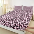 thumbnail image 3 of Manfei Cheetah Leopard Twin Sheet Set (3-Piece) Jungle Pink Purple Black Luxury Decor For Kids, 3 of 7