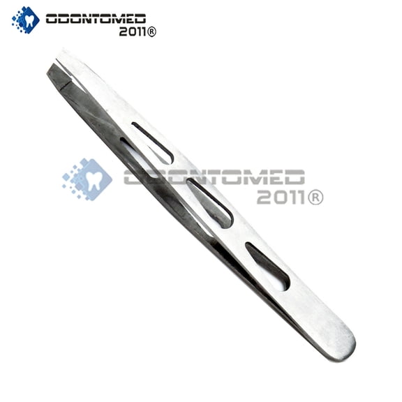 OdontoMed2011 Tweezer Silver Slanted Tip Eyebrow Hair Removing Beauty Instrument