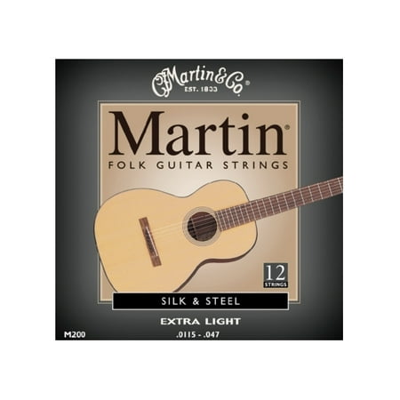 Martini Guitar - Martin M200 Silk & Steel Folk 12-String Acoustic Guitar Strings