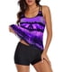 thumbnail image 4 of Traje de baño para mujer Camiseta sin mangas estampada Traje de baño de dos piezas con pantalones cortos Traje de baño Fridja fhjkhfk457699, 4 of 7