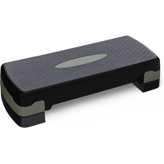 Amazon Aerobic Exercise Step Platform, Ajustable Workout Stepper At Home, 27", Black/Grey