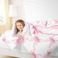 thumbnail image 4 of Manfei Cute Pink Bowtie 7 Pieces Bedding Comforter Set For Girls,Cartoon 3D Letter J Monogram KidsFull Bedding Set,Pink Reversible, 4 of 7
