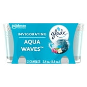 Glade Candle, Mothers Day Gifts, Fragrance Infused with Essential Oils, Aqua Waves, 2 Count