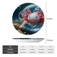 thumbnail image 2 of Wukai Bubbles Axolotl Fantasy Print Decorative Plate for Display,Bone China Decorative Plate, Ceramic Dinner Plate with Stand, Vertical Ceramic Plate-6in, 2 of 6