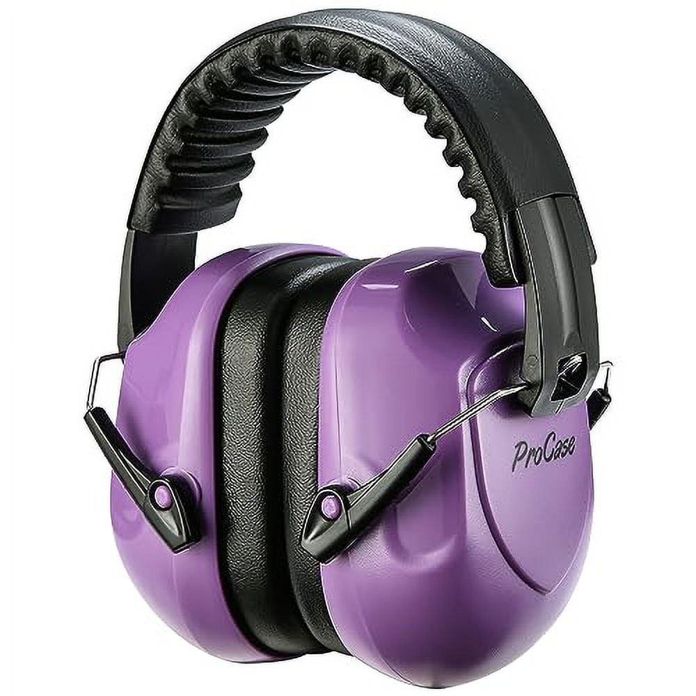 ProCase Noise Reduction Safety Ear Muffs, Hearing Protection Earmuffs, NRR 28dB Noise Sound Protection Headphones for Shooting Gun Range Mowing Construction Woodwork Adult Kids -Pure Purple