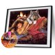thumbnail image 2 of Cuadros Decorativos 5D bricolaje taladro redondo completo diamante pintura Kit lobo mujer pared arte artesanía regalo Likrtyny embutido en tela, 2 of 9