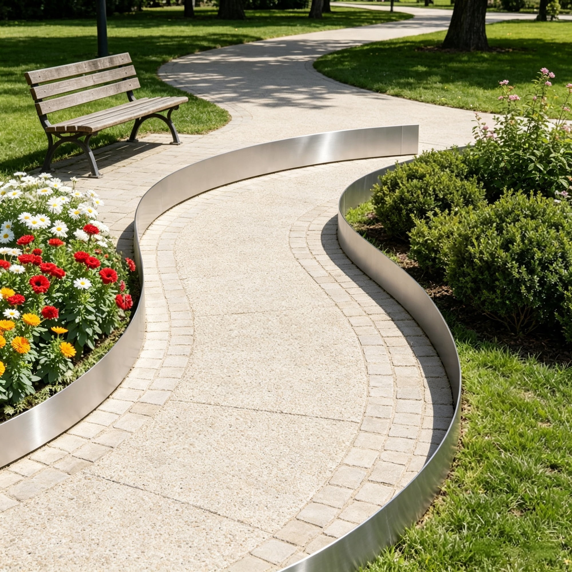 5-Pack Steel Landscape Edging (39x4 in), Bendable Heavy Duty Metal Garden Border for Flower Beds & Pathways