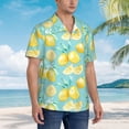 thumbnail image 2 of Lsque Yellow Lemon pattern Hawaiian Shirt for Men, Unisex Summer Beach Casual Short Sleeve Button Down Shirts-Large, 2 of 9