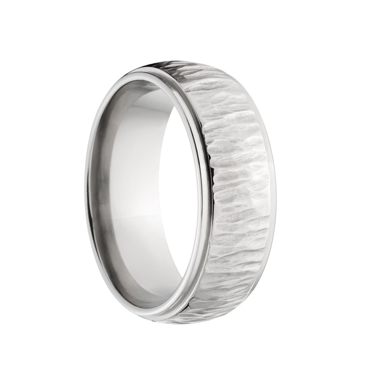 Custom Finish 8mm Half Round Stainless Steel Ring