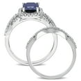 thumbnail image 4 of Everly Women's Created Sapphire 10k White Gold Bridal Set, 4 of 8