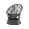 thumbnail image 2 of Vale Contemporary Rattan Lounge Chair, Club Chair with Curved Silhouette, Iron Frame, Waterproof Cushion, Dark Grey, 2 of 9