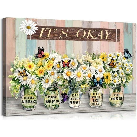 Inspirational Wall Art Motivational Wall Art It''s Okay Inspirational Wall Decor Quotes Wall Art Office Art Positive Affirmations Wall Decor for Home Office Decor (12''''Hx18''''W)