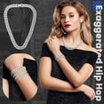 thumbnail image 3 of 6 Pcs Link Chain jewelry sets for Woman with Rhinestone Necklace Bracelet Earrings Bling Diamond chunky Chain Jewelry, 3 of 7