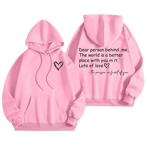 WENWU Womens Hoodies Long Sleeve Hoodie Pullover Hoodies for Women Soft Hoodie Pink Hooded Sweatshirt Cute Fall Clothes Casual Wear