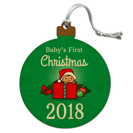 baby s first christmas 2018 wood christmas tree holiday ornament