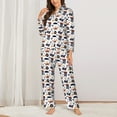 thumbnail image 2 of Sikiie Pirate skulls Pajamas Set Long Sleeve Sleepwear Womens Button Down Nightwear Pj Sets-Medium, 2 of 7