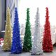 thumbnail image 1 of Árbol de Navidad artificial preiluminado de 1,5 m con adornos - árbol de lápiz plegable para decoración del hogar, decoraciones navideñas de plástico multicolor de 59 pulgadas, 1 of 3