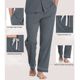 thumbnail image 4 of MAYFISH 100% Cotton Men's Sleepwear Short Sleeve Top and Long Pants Pajama Set Summer Breathable Pjs with Pockets (Iron Grey,XL), 4 of 7