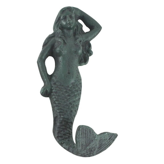 Metal Wall Mount Mermaid Towel Hook Purse/Coat/Key Ring Holder Beach Home Decor
