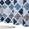 thumbnail image 6 of GlowSol Shower Curtain 35"W x 72"L Geometric Quatrefoil Patterned Modern Poly-Cotton Stall Fabric Shower Curtain for Bathroom, Navy Blue Gray, 1 Panel, 6 of 6