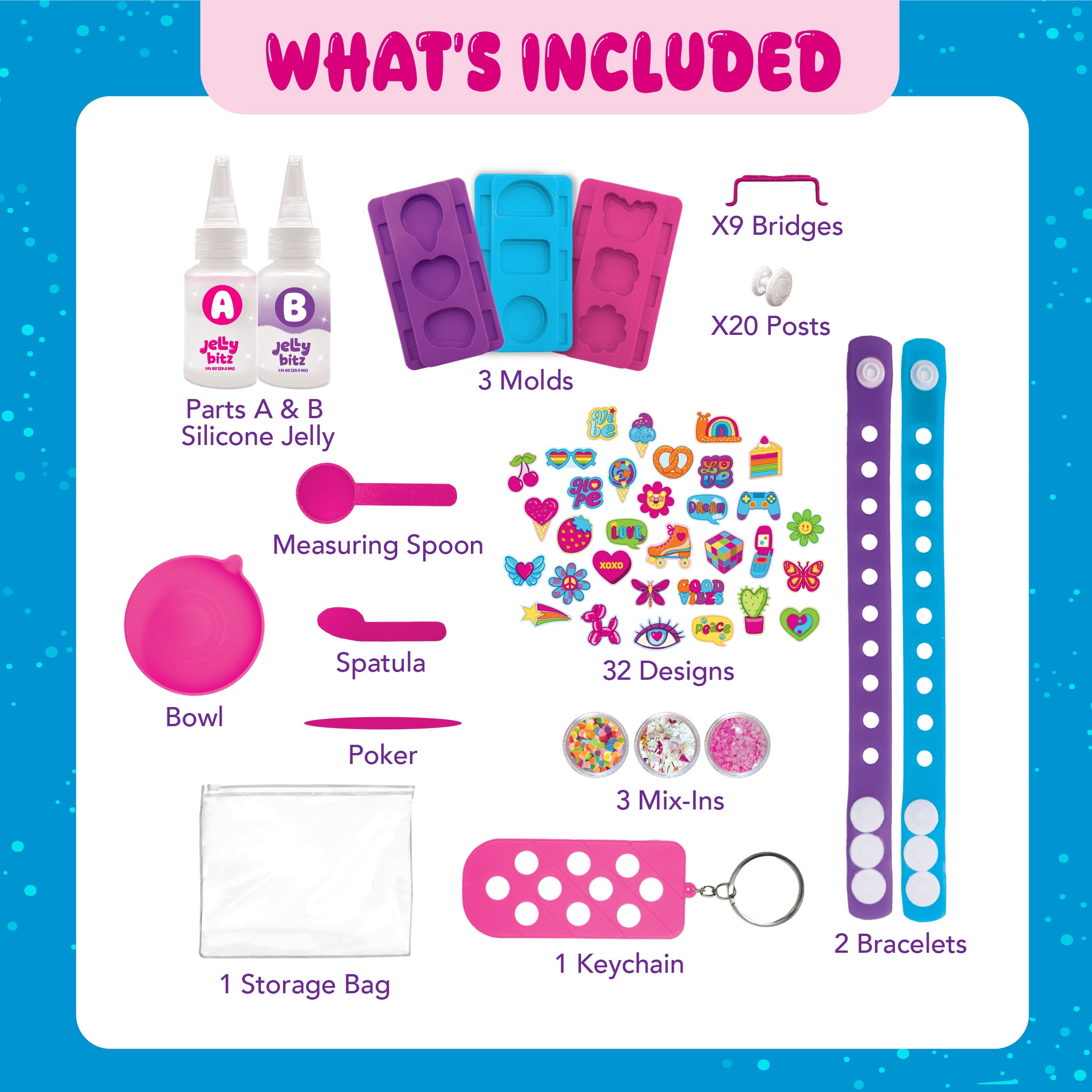 ArtSkills Jellybitz DIY Shoe Charm Maker Craft Kit for Kids - Good Vibes