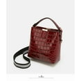thumbnail image 6 of IELGY Portable Zipper Crocodile pattern Bucket One shoulder Women's bag Patent leather Fashion Crossbody, 6 of 8