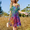 thumbnail image 4 of Vestido de manga corta con jirafas de cueva, vestidos africanos para mujer, vestido de noche para mujer., 4 of 7