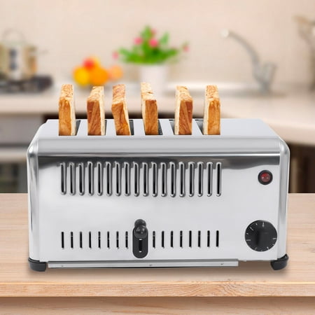

Commercial 6 Slice Toaster Stainless Toaster with 1-5 Minute Timing 1680W 110V