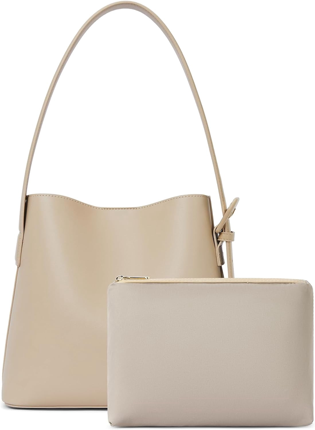 Bucket Bag Leather Shoulder Purses for Women Trendy Adjustable Strap