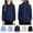 Navy, variant on Kids School Uniform Long Sleeve Polo Shirt Back to School Button Closure Comfortable Breathable Fabric