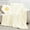 Cream, variant on Ultra Soft Microfiber Fleece Throw Blanket Navy, Faux Rabbit Fur Flower Pillow, Cozy Daisy Plush Couch Set for Sofa Bed Living Room