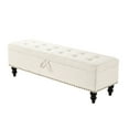 thumbnail image 3 of Beige 59" Bed Bench With Storage - Comfortable And Stylish For Any Room Decor Chic Functional Hallway, Bedroom & Living, 3 of 5